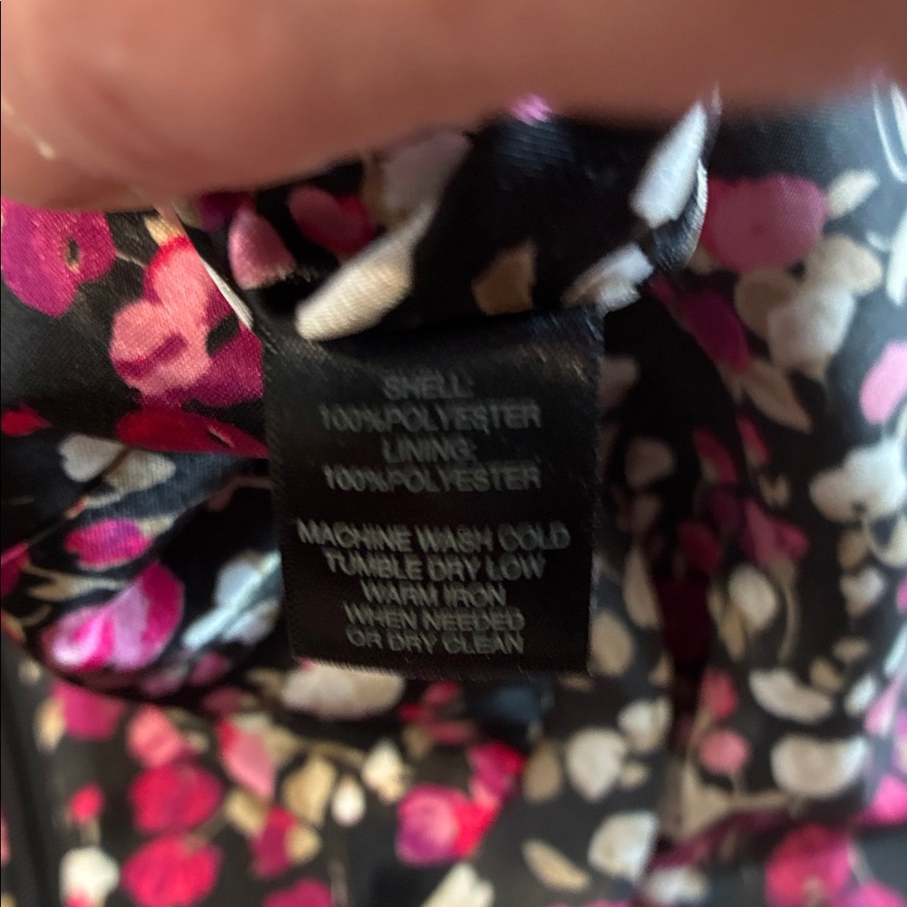 White House Black Market Black and Pink Floral Ruffle Midi Dress - Picture 13 of 15